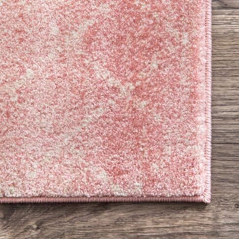 nuLOOM 5 Round Moroccan Blythe Area Rug, Pink, Faded Bohemian Design, Stain Resistant, For Bedroom, Dining Room, Living Room, Hallway, Office, Kitchen, Entryway in Saudi Arabia