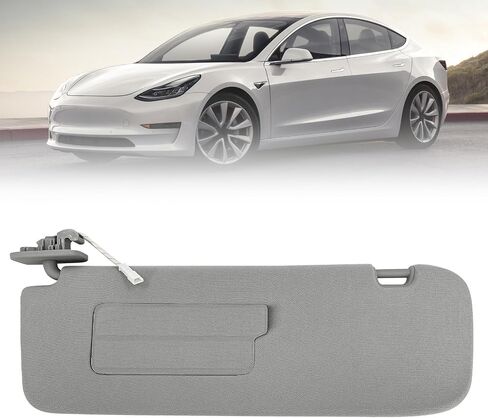 Right Passenger Side Sun Visor Compatible with Tesla Model 3 / Y 2021 2022 2023 Replacement 1490406-01-B 149040601B（Gray） in Saudi Arabia