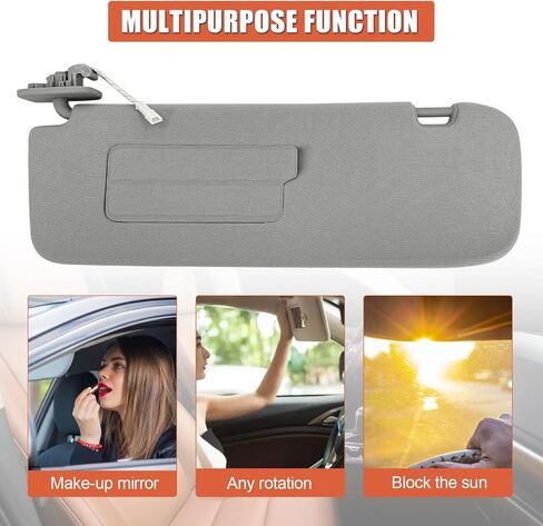 Right Passenger Side Sun Visor Compatible with Tesla Model 3 / Y 2021 2022 2023 Replacement 1490406-01-B 149040601B（Gray） in Saudi Arabia