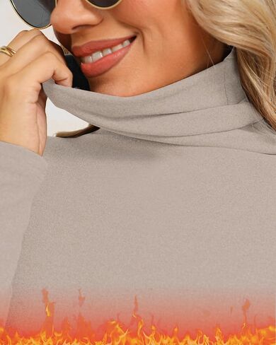 Ficerd 3 Pack Women's Thermal Turtleneck Shirts Long Sleeve Pullover Casual Turtle Neck Base Layer Tops in Saudi Arabia