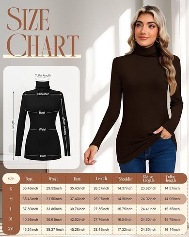 Ficerd 3 Pack Women's Thermal Turtleneck Shirts Long Sleeve Pullover Casual Turtle Neck Base Layer Tops in Saudi Arabia