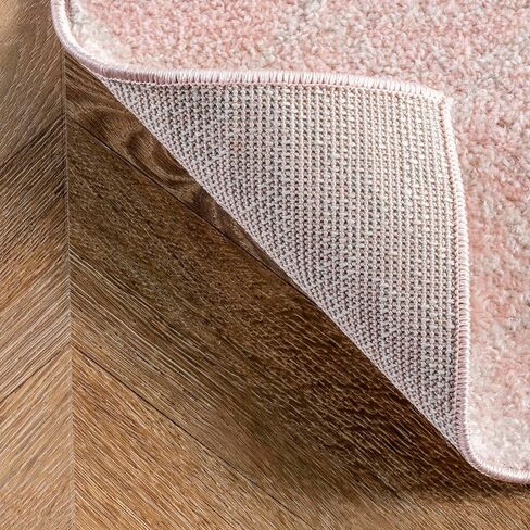 nuLOOM 5 Round Moroccan Blythe Area Rug, Pink, Faded Bohemian Design, Stain Resistant, For Bedroom, Dining Room, Living Room, Hallway, Office, Kitchen, Entryway in Saudi Arabia