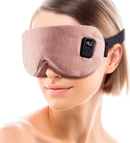 Heated Eye Masks for Dry Eyes, Cordless Warm Eye Compresses for Stye Relief, Heating Pad for Relief Eye Strain, Puffy, MGD, Electric Sleep Mask with 3 Temperature & 4 Time Control, Washable（Pink in Kuwait