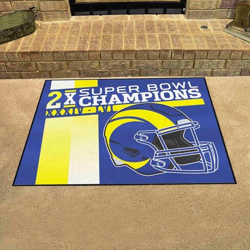 FANMATS 33387 NFL - سجادة Los Angeles Rams Dynasty Starter Mat - 19 بوصة. × 30 بوصة.| سجادة ديكور المنزل لمحبي الرياضة وبساط خلفي in Saudi Arabia