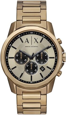A｜X ARMANI EXCHANGE Men's Chronograph Gold-Tone Stainless Steel Watch and Bracelet Gift Set (Model: AX7151SET) in Saudi Arabia