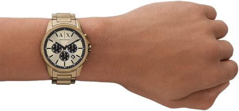 A｜X ARMANI EXCHANGE Men's Chronograph Gold-Tone Stainless Steel Watch and Bracelet Gift Set (Model: AX7151SET) in Saudi Arabia