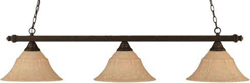 Toltec Lighting 803-DG-53318 Square 3 Light Bar with 14" Italian Marble Glass, Dark Granite Finish in Saudi Arabia