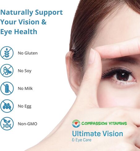 Ultimate Vision & Eye Care Eye Vision Clarity Ultra Eye Support Supplement Areds 2 Formula with Vitamins Lutein, Zinc, Vitamin A, Taurine, Bilberry, Glutathione, Quercetin, Grape Seed, Turmeric, 60ct in Saudi Arabia