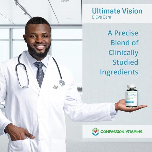 Ultimate Vision & Eye Care Eye Vision Clarity Ultra Eye Support Supplement Areds 2 Formula with Vitamins Lutein, Zinc, Vitamin A, Taurine, Bilberry, Glutathione, Quercetin, Grape Seed, Turmeric, 60ct in Saudi Arabia