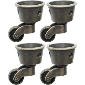 4Pack Antique Zinc Alloy Swivel Cup Casters, Furniture Caster Universal Metal Pulley Wheels for Chair Cabinet Patio Table Sofas OD 1.77" / 45mm Vintage Swivel Caster Wheels (Green Bronze) in Saudi Arabia