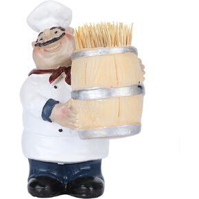 حامل أعواد الأسنان لتماثيل الشيف، موزع أعواد الأسنان من الراتنج مع تمثال الشيف الإيطالي، ديكور وإكسسوارات مطبخ الشيف السمين، ديكور مطبخ إيطالي لحرف الطاولة في المطاعم in Kuwait