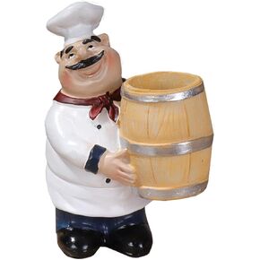 Toothpick Holder,Resin Chef Statue Toothpick Holder,Resin Toothpick Dispenser for Restaurant Tabletop Coffee Shop Decoration Craft