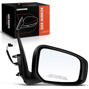 A-Premium Pair (2) Driver and Passenger Side Power Door Mirror - Compatible with Mitsubishi Mirage 2015 2017-2022, Mirage G4 - Non-Heated Manual Folding Black Outside Rear View Mirror