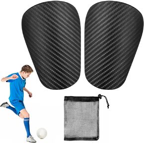 2pcs Mini Shin Guards with Mesh Storage Bag, 3.15x1.97 Inch Miniature Football Shin Pads Small Soccer Shin Guards Tiny Shin Pads Protective Equipment Shin Guards for Men Women Boys (Black)
