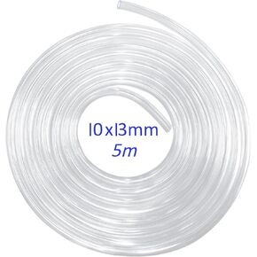 Clear Tubing 3/8"ID, 16 Feet Lengh In All, 1/16" Thickness, Flexible Plastic Tube For Home Repair Water Oil Transfer Aquarium, BPA Free and non-toxic, with 4 Hose Clamps