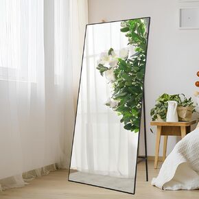 Full Length Mirror 76 * 34, Oversized Full-Body Hanging or Leaning Rectangle Mirror, Aluminum Alloy Thin Frame Floor Mirror for Bedroom, Living/Dressing Room, Gym, Black