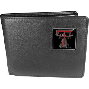 NCAA Siskiyou Sports Mens Texas Tech Red Raiders Leather Bi-fold Wallet One Size Black