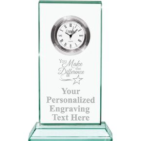 Crown Awards You Make The Difference Jade Duo Crystal Clock with Engraving Included Prime in Saudi Arabia