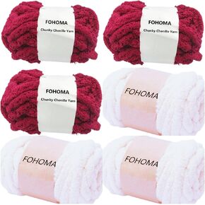 Super Bulky Chunky Blanket Chenille Yarn 4lb for Arm Knitting,Beige + Blush Pink Plush Cuddly Polyester Easy Care Weaving Yarn Luxury Thick Yarns (8 Pack for Queen Sized Blanket)