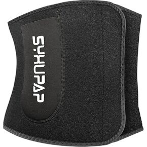SYXUPAP Waist Trimmer for Women and Men - Sweat Band Waist Trainer for High-Intensity Training & Workouts, 3 Sizes Black