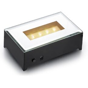 LED Light Base with 7 Color Lights 9 Lighting Modes,Lighted Bases,Lighted Base for Glass Art,Nice Crystals LED Base Party Decor(Silver)