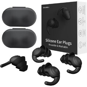 Ear Plugs for Noise Cancelling,Soft Comfortable Silicone Sound Blocking Earplugs, Reusable Washable Earplugs for Work, Shooting, Study, Snoring, Sleeping and Concerts 2 Pairs/Box