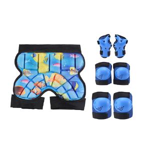 Kids Knee Pads Elbow Pads Wrist Guards with Butt Pads Sets for 3-15 Years Beginners Boys Girls for Skateboard,Skating, Rollerblading, Skiing,Blue