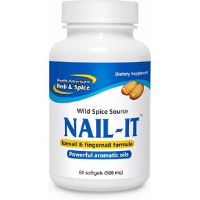 NORTH AMERICAN HERB & SPICE Nail-IT - 60 Softgels - Toenail & Fingernail Formula - Supports Healthy Nails & The Skin on Feet - Non-GMO - 60 Servings