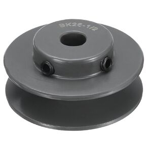 uxcell BK26-1/2 V-Belt Sheave 1/2"Bore 2.6"OD Single Groove Web Sheave Bored-to-Size Sheave, Cast Iron, Belt Section for 3L or B Belt