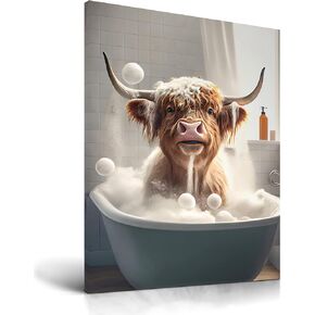 UPWOIGH Funny Bathroom Wall Art Decor, Black and White Donkey Wall Art, Waterproof Wood Framed Canvas Wall Art Animals Abstract Prints, 12x16in High-end Pictures for Dormitory Kids Room 1 Pack