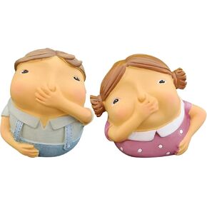 Boy & Girl Holding Nose Bathroom Statue,Funny Decor, Weird Decor, Whimsical Decor for Home Farmhouse Office Restroom Toilet Shelf Table Decoration