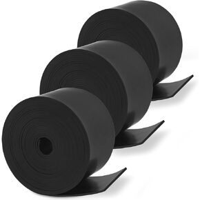 RHBLME 3 Pack Rubber Strips, 1/16" Thick x 2" Wide x 10' Long Rubber Roll, Neoprene Rubber Sheet for Anti-Vibration, Anti-Slip Pads, Seals, Crafts, Flooring, Gaskets DIY, and More