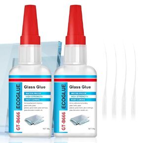 Glass Glue, 30gx2 Glass Glue Clear for Glass Repair,Fast-Curing & Weatherproof Adhesive,Safe & Non-Toxic, Instant & Super Viscosity Glue for Glass, Wood, Ceramic, Plastic, Metal, Stone, DIY