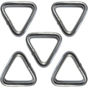 US Stainless 5 Pieces Stainless Steel 316 Triangle Ring Welded 5/16" x 2" (8mm x 50mm) Marine Grade
