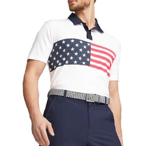 Puma Golf Mens Volition Flag Stripe Polo