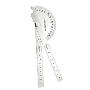 Nortools Stainless Steel Angle Protractor -180° Two Arm Ruler Adjustable Finder Angle Protractor Ruler Woodworking Machinist Measure Tools((10 cm/ 3.94 Inch)