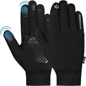 Winter Cycling Gloves Touchscreen Gloves Windproof Men Women Thermal Non-Slip Running Gloves Warm Fleece Lining for Hiking Driving Climbing Riding Skiing
