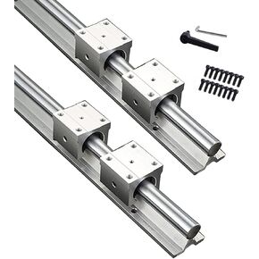 Linear Rails and Bearings 2200mm/86.6 inch SBR16 2PCS Linear Slide Rail 4PCS SBR16UU Carriage Bearing Block CNC Rail Kit, Linear Guideway Rail Kit for DIY CNC Routers Lathes Automated Machines in Kuwait