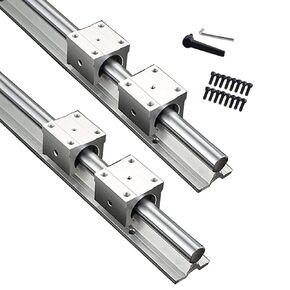 Linear Rails and Bearings 2200mm/86.6 inch SBR16 2PCS Linear Slide Rail 4PCS SBR16UU Carriage Bearing Block CNC Rail Kit, Linear Guideway Rail Kit for DIY CNC Routers Lathes Automated Machines