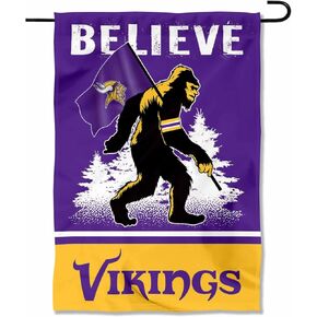 WinCraft Minnesota Vikings Bigfoot Sasquatch Believe Yard Garden Banner Flag