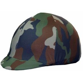 Equestrian Riding Helmet Cover - Green Camouflage