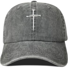 Embroidered 3 Three Nails Cross Baseball Hat for Women, Religious Gifts for Men, Navy Blue Cap Christian Hats Dad Hat
