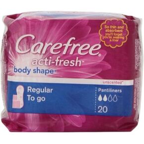Carefree Body Shape Regular To-Go Pantiliners, Unscented