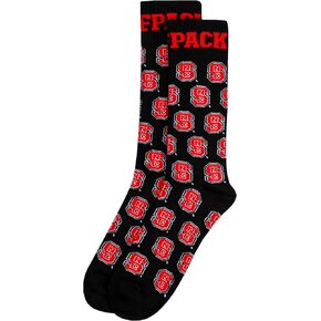 North Carolina State Wolfpack Black Dress Socks - NCAA Officially Licensed