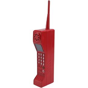 Retro Brick Cell Phone Ornament, Old Fashioned Brick Mobile Phone Model, Simulation Photographic Props Stylized Ornaments for Family Decoration Photographic Prop (Red)