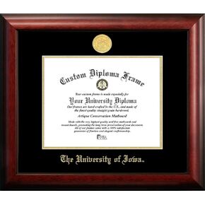 Campus Images IA995GED University of Iowa Embossed Diploma Frame, 8.5" x 11", Gold