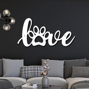 Dog Wall Art, 11.8in Dog Wall Decor, Dog Room Decor, Love Dog Paw Sign, Dog Decor for Dog Room, Dog Mom Gifts, Dog Lover Gifts, Dog Decorations for The Home, Dog Signs for Home Decor, Dog Room Accessories
