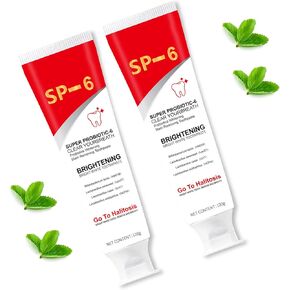 Super Probiotic-6 Toothpaste - 2 Pack for Ultra Whitening & Fresh Breath