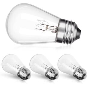addlon Incandescent Replacement Bulbs 11W S14, 15 Pack Waterproof E26 Screw Base for Outdoor Incandescent String Lights