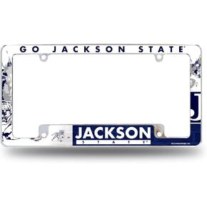Rico Industries NCAA Jackson State Tigers - JSU Primary 12" x 6" Chrome All Over Automotive License Plate Frame for Car/Truck/SUV